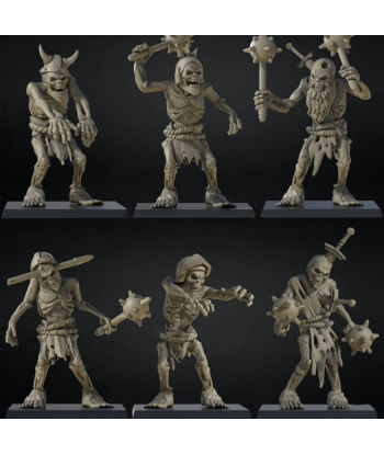 Pack de 6 zombie squelette
