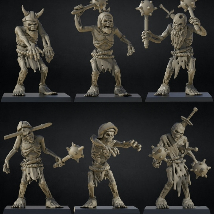 Pack de 6 zombie squelette