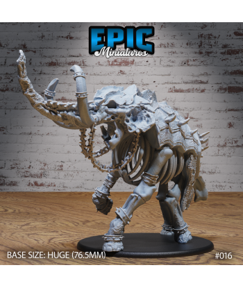 Squelette d'éléphant attaquant